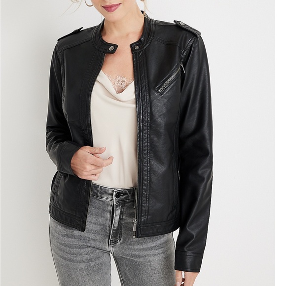 Women’s Maurices Black Faux Leather Jacket - Picture 5 of 5